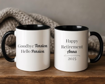 Personalized Retirement Gift, Custom Coffee Mug For Retiring Coworkers, Happy Retirement Gift For Her, Funny Heartfelt Retirement Mug Gift