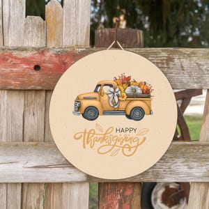 Happy Thanksgiving Wood Sign, Rustic Wood Sign Farmhouse Decor, Decorative Wood Door Hanger For Fall, Wood Sign Gift, Cozy Thanksgiving Gift