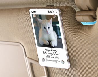 Personalized 3.54 Inch Car Visor Pet Memorial Photo Clip Gift