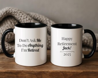 Personalized Retirement Gift, Custom Coffee Mug For Retiring Coworkers, Happy Retirement Gift For Him, Funny Heartfelt Retirement Mug Gift