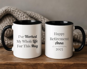 Personalized Retirement Gift, Custom Coffee Mug For Retiring Coworkers, Happy Retirement Gift For Her, Funny Heartfelt Retirement Mug Gift
