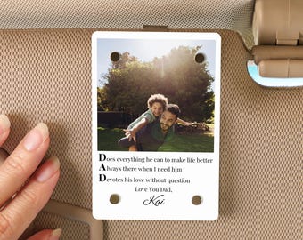 Custom 3.54" Acrylic Car Visor Photo Frame With Metal Clip