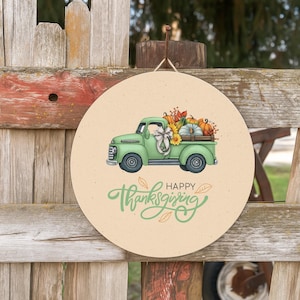 Happy Thanksgiving Wood Sign, Rustic Wood Sign Farmhouse Decor, Decorative Wood Door Hanger For Fall, Wood Sign Gift, Cozy Thanksgiving Gift