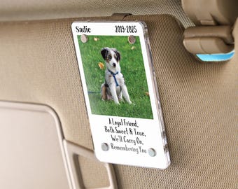 Personalized 3.54 Inch Car Visor Pet Memorial Photo Clip Gift