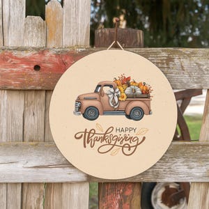 Happy Thanksgiving Wood Sign, Rustic Wood Sign Farmhouse Decor, Decorative Wood Door Hanger For Fall, Wood Sign Gift, Cozy Thanksgiving Gift