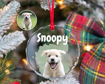 Custom Watercolor Dog Ornament Using Pet's Photo, Personalized Keepsake Gift For Dog Lover, Remembrance Picture Ornament Gift For Dog Mom