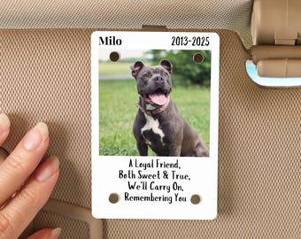 Custom Dog Memorial Gift From Photo, Car Visor Photo Clip Gift For Dog Lover, Personalized Pet Loss Keepsake Gift, Custom Pet Photo Car Clip