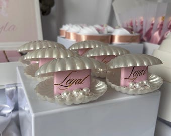 Personalized chocolate in a shell | Birth | Engagement | Wedding favors | Nikah Hediyelik | Nişan | Wedding | Henna | Mevlüt