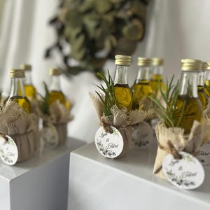 ウェディングギフトとしてパーソナライズされたオリーブオイルガラスボトル | 結婚式 | ベビーシャワー | クリスマス | 握手 | Söz | 婚約