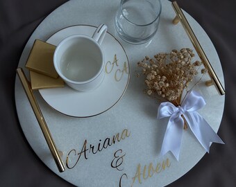 Marble coffee tray for the groom | Nişan Tepsisi | Engagement | Wedding favors | Engagement tray | Nişan | Damat Tepsisi