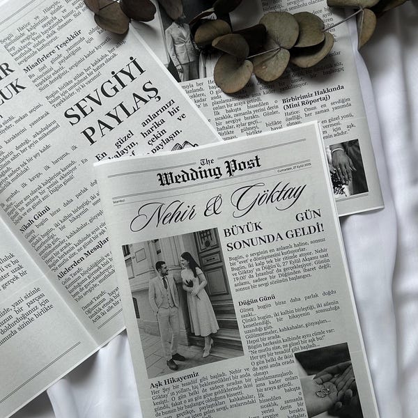 Personalized Wedding Newspaper | Wedding | Newspaper | Vintage | The Wedding Post