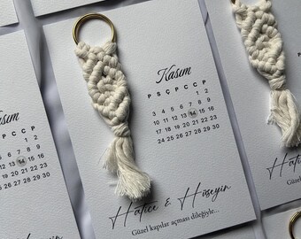 Personalized Macrame Keychain | Engagement | Wedding Favors | Wedding Gifts | Wedding | Henna | Coffee | Birthday