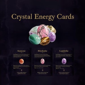 Cartas de Energía Cristalina Vol. 2 / 10 Cartas de Sabiduría Cristalina Imprimibles / Baraja de Oráculo de Piedras Preciosas / Descarga Digital / Guía de Cristales / Regalo Espiritual