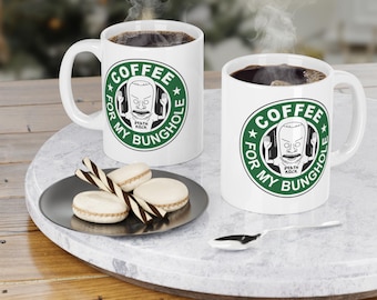 Coffee For My Bunghole-mok | Nieuw cartoonlogo, Beavis & Butt-Head-stijl 3 maten