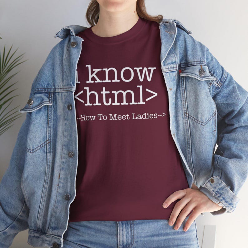 I Know HTML Code Computer Programmer Tee, Funny Coding Ladies Man T-Shirt, Programmer Gift Shirt image 2