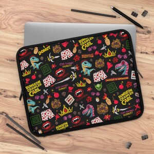 Dungeon Crawler Pattern Icons Laptop iPad E-reader Kindle Sleeve Case Pouch