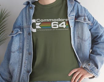 Vintage Original Commodore 64 Logo T-Shirt | Retro 80s Computer Gaming Tee Large Sizes