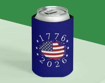 1776 2026 Amerikanische Flagge Dosenkühler | Unabhängigkeitstag, Vaterländische Koozie
