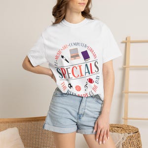 Specials school subjects T-Shirt | Specials: PE Art Music Computer Library team shirt