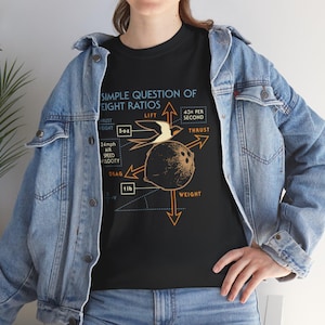 Une simple question de rapport pondéral, d'hirondelle et de blague physique sur la noix de coco | T-shirt inspiré du Saint-Graal