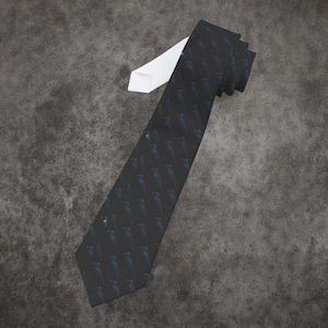 Raven Necktie, Edgar Allan Poe Crow Rook Gothic Dark Academia Office Goth Tie, Men's Fashion Suit Accessory, Literature Lover Gift, Yule