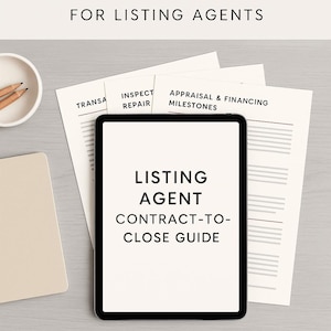 Listing Agent Contract-to-Close Checklist | Editable Canva Template for Realtors | Seller Transaction Tracker