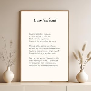 Printable Love Letter Gift for Him Dad Unique Gift for Him Romantic Poem Wall Art Father's Day Gift Digital Download Gift for Him