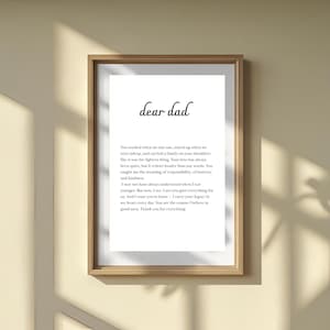Impresión para papá, regalo para papá, regalos para él, regalo de cumpleaños para papá imprimible, descarga digital, regalo significativo para el Día del Padre, regalo único para él.