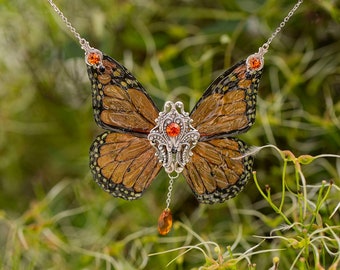 Small Monarch butterfly necklace