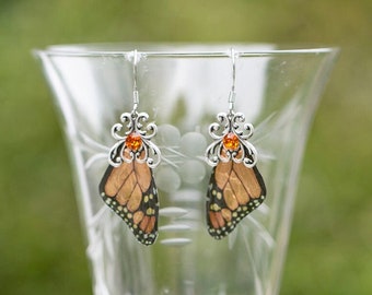 Monarch butterfly mini Wing earrings