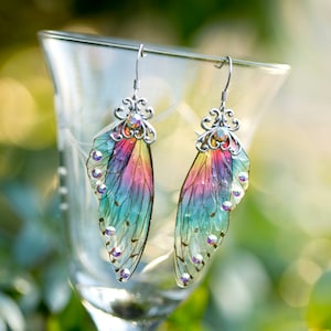 Sprite Fairy Wing Silver or brass earrings