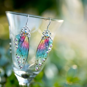 Sprite Fairy Wing Silver or brass earrings image 2