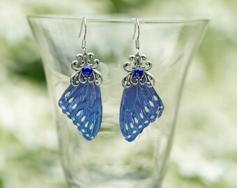 blue butterfly mini Wing earrings