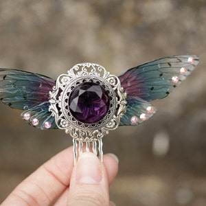 CUSTOM Large Gem Fairy Wing Comb