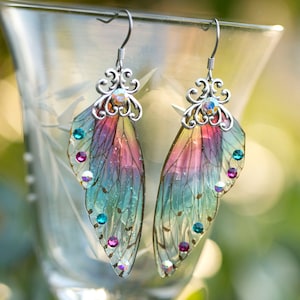 Sprite Fairy Wing Silver or brass earrings image 4