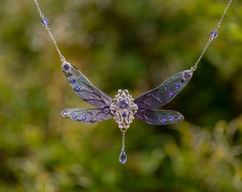 Lilac Dragonfly necklace made to order