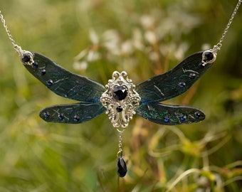Midnight Dragonfly necklace made to order