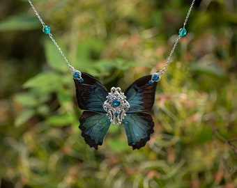 Small Blue Morpho necklace