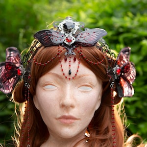 Ready to Ship Banshee Fairy Wing Head Dress Crown Black