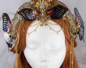 Sprite Fairy Wing Head Dress Crown Gold