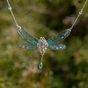 Winter Frost Dragonfly necklace made to order