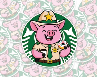 Sheriff Coffee & Donut Vinyl Decal: Law Enforcement Humor Sticker