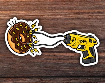 Taser Donut Sticker, Funny Police Sticker, Law Enforcement Gift, Police Officer Gift, Deputy Gift, Dispatcher Sticker, Donut Humor