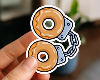 Glazed Donut Handcuff Sticker, Funny Police Sticker, Law Enforcement Gift, Deputy Gift, 911 Dispatcher Gift