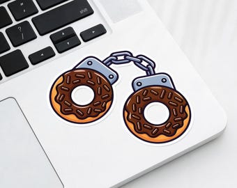 Chocolate Sprinkle Donut Handcuff Sticker: Funny Law Enforcement Decal