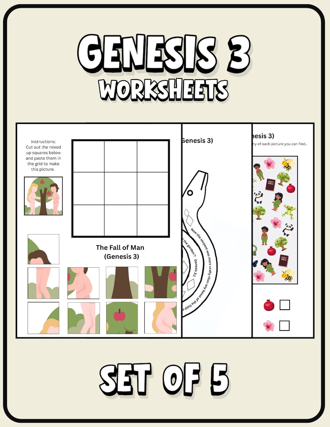 Magic Routine Around Genesis Genesis 3 Worksheets the Fall - Etsy