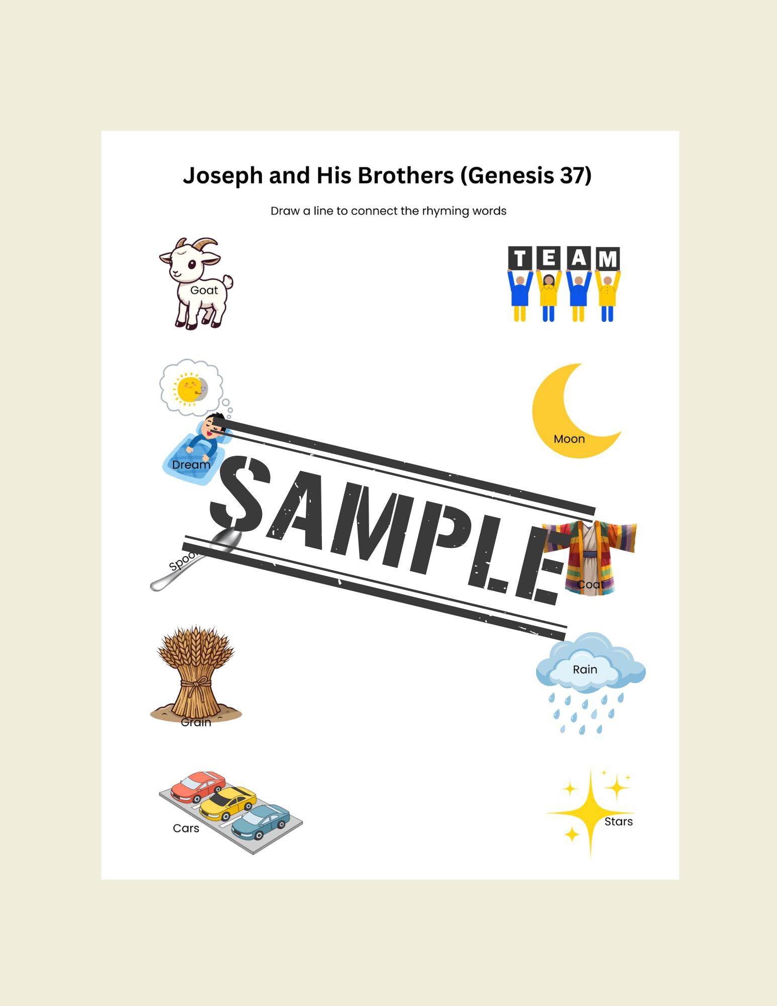 37 Worksheet Genesis 37 Worksheets Joseph and His Brothers - Etsy