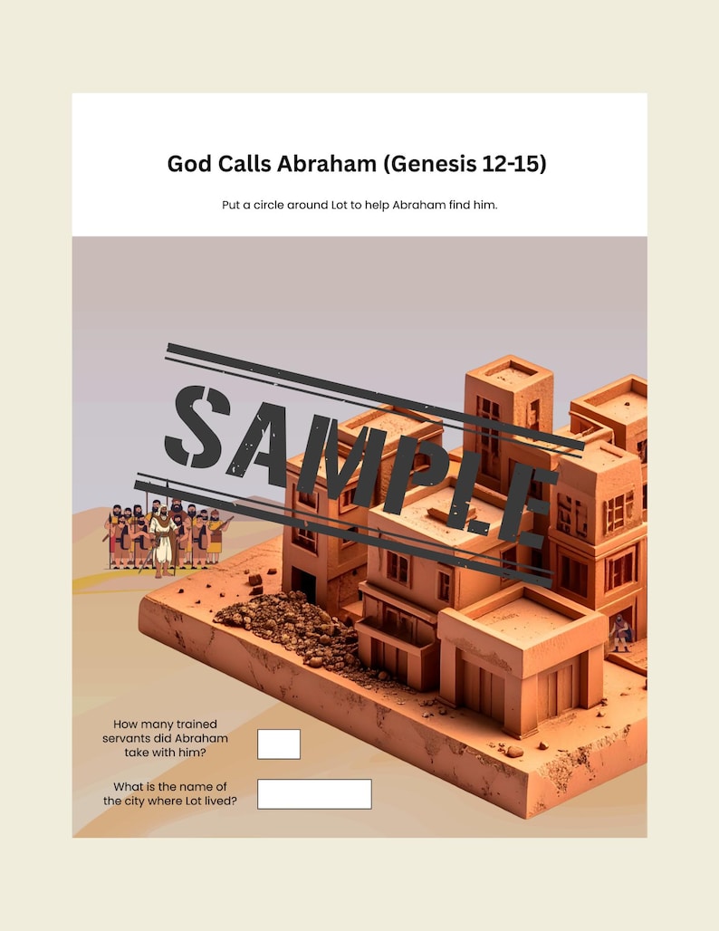Genises Chapter 12 Worksheets.pdf Genesis 12- 15 Worksheets God Calls Abraham - Etsy