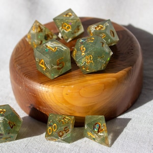 Emerald Weave - 8 Piece Polyhedral Dice Set