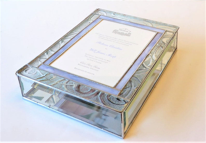 Stained Glass Keepsake Box Wedding Invitation Bride Groom Etsy